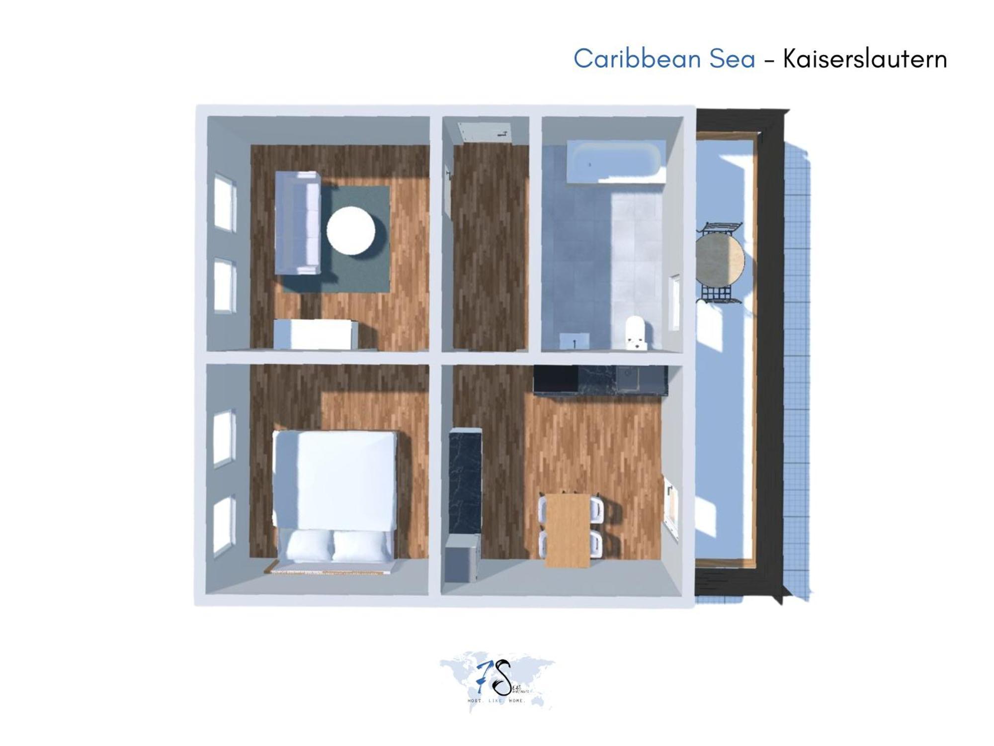 7seas Business & Family - Balkon - 24-7 Check-in Apartment